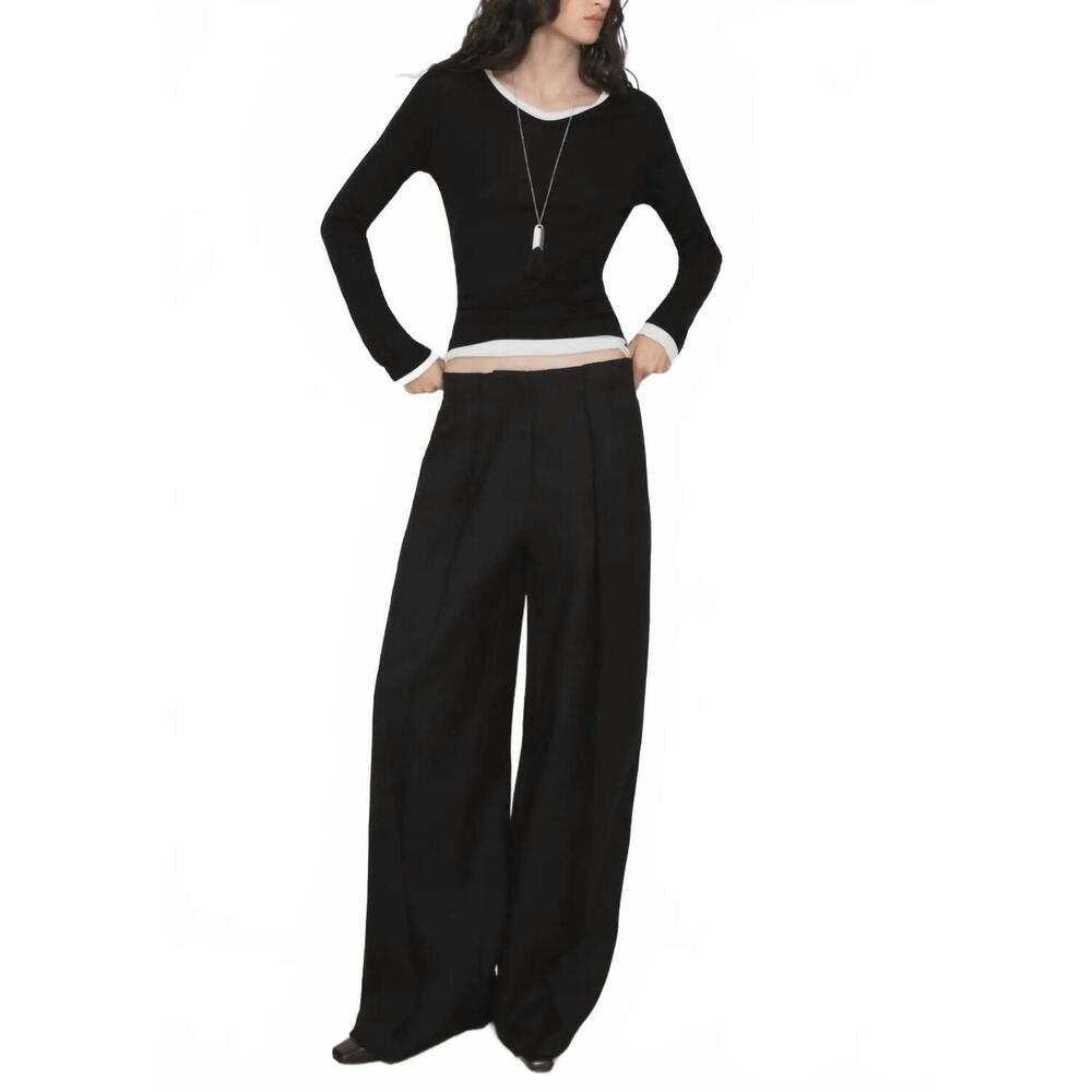 NEW CUBIC draped pull-on pant in black